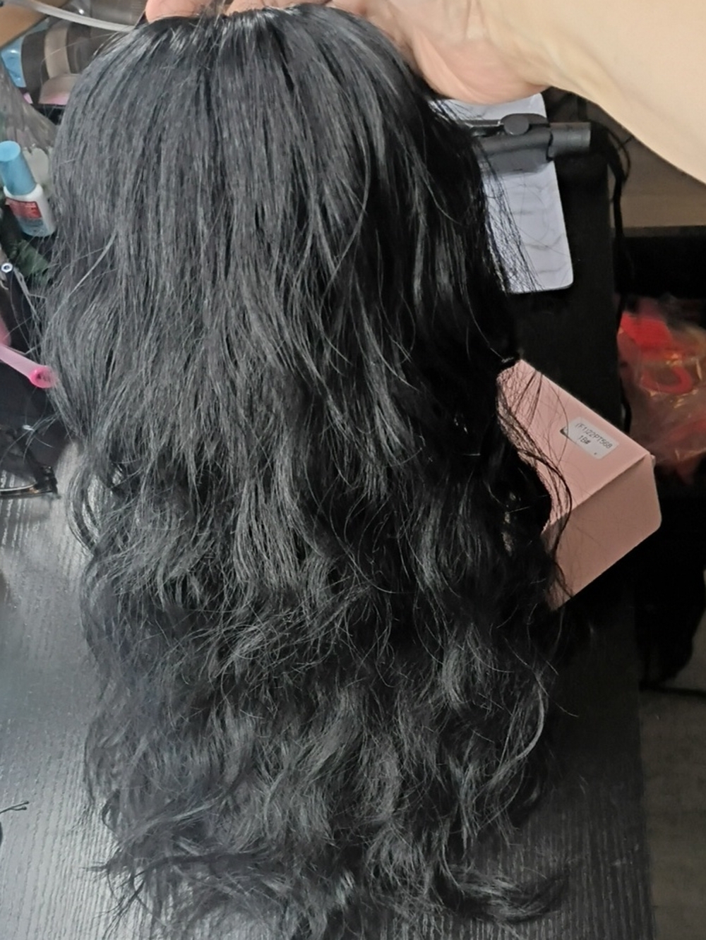 Long Black Synthetic Natural Wavy Ponytail Drawstring
